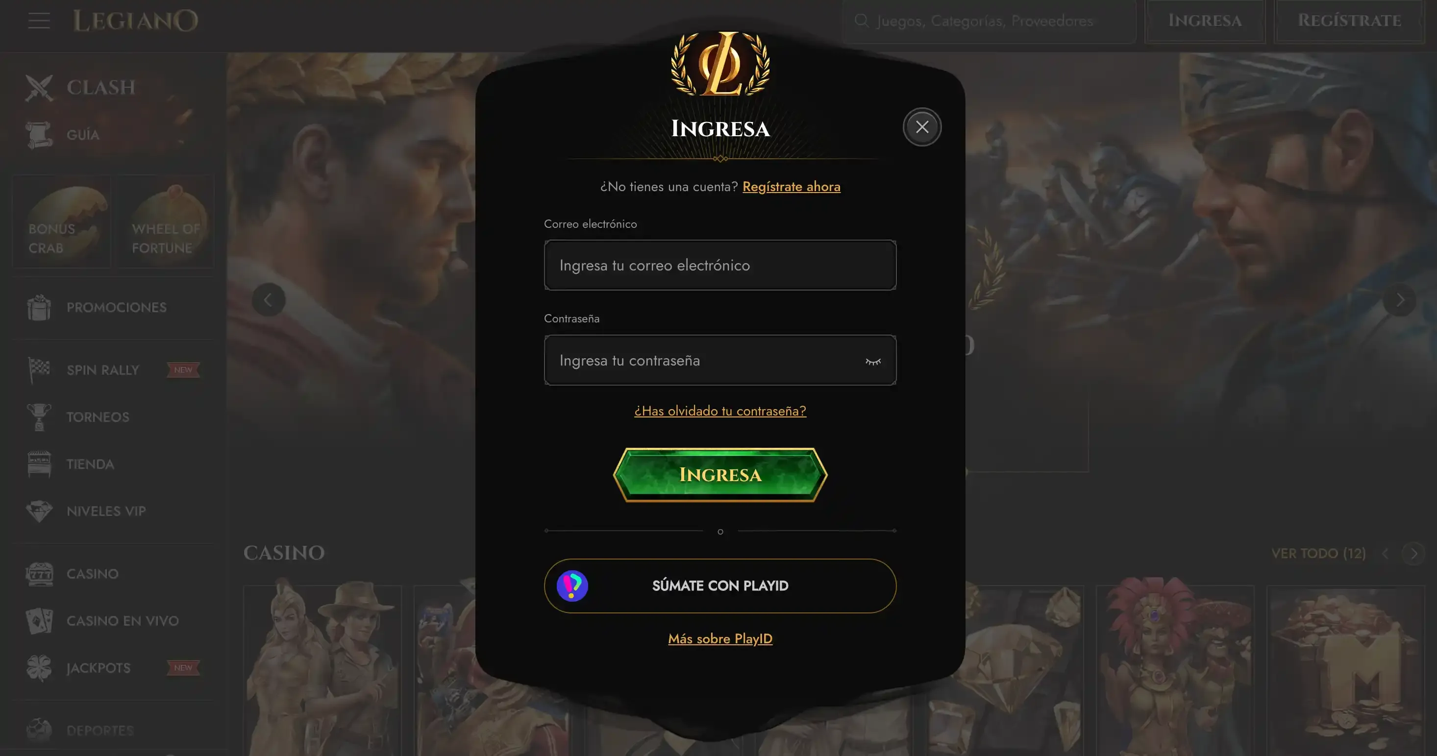 Legiano Casino Inicio de sesión